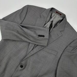 Peter Millar Blazer Jacket Men's 44T Gray Lined Wool Notch Lapel Single Breasted